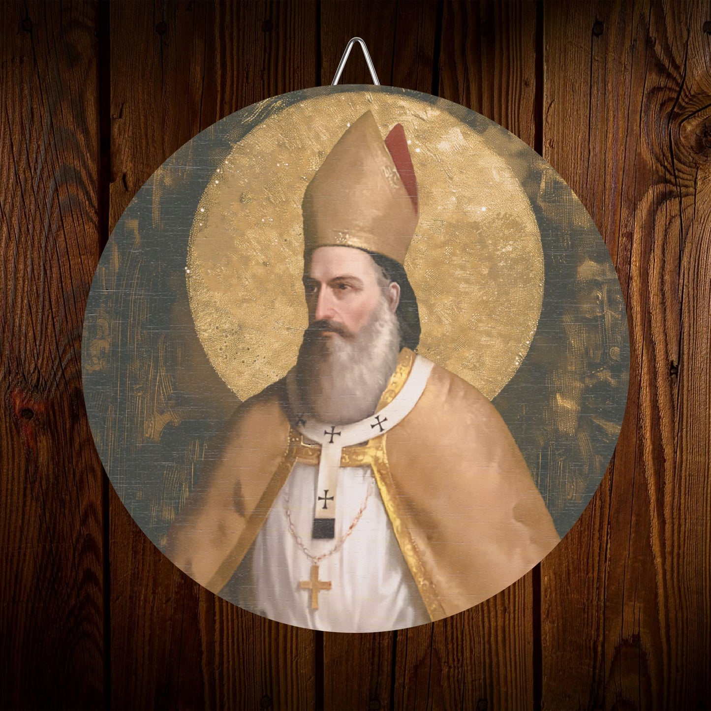 Blessed Estephan El Douaihy Maronite Patriarch Wood Circular Icon