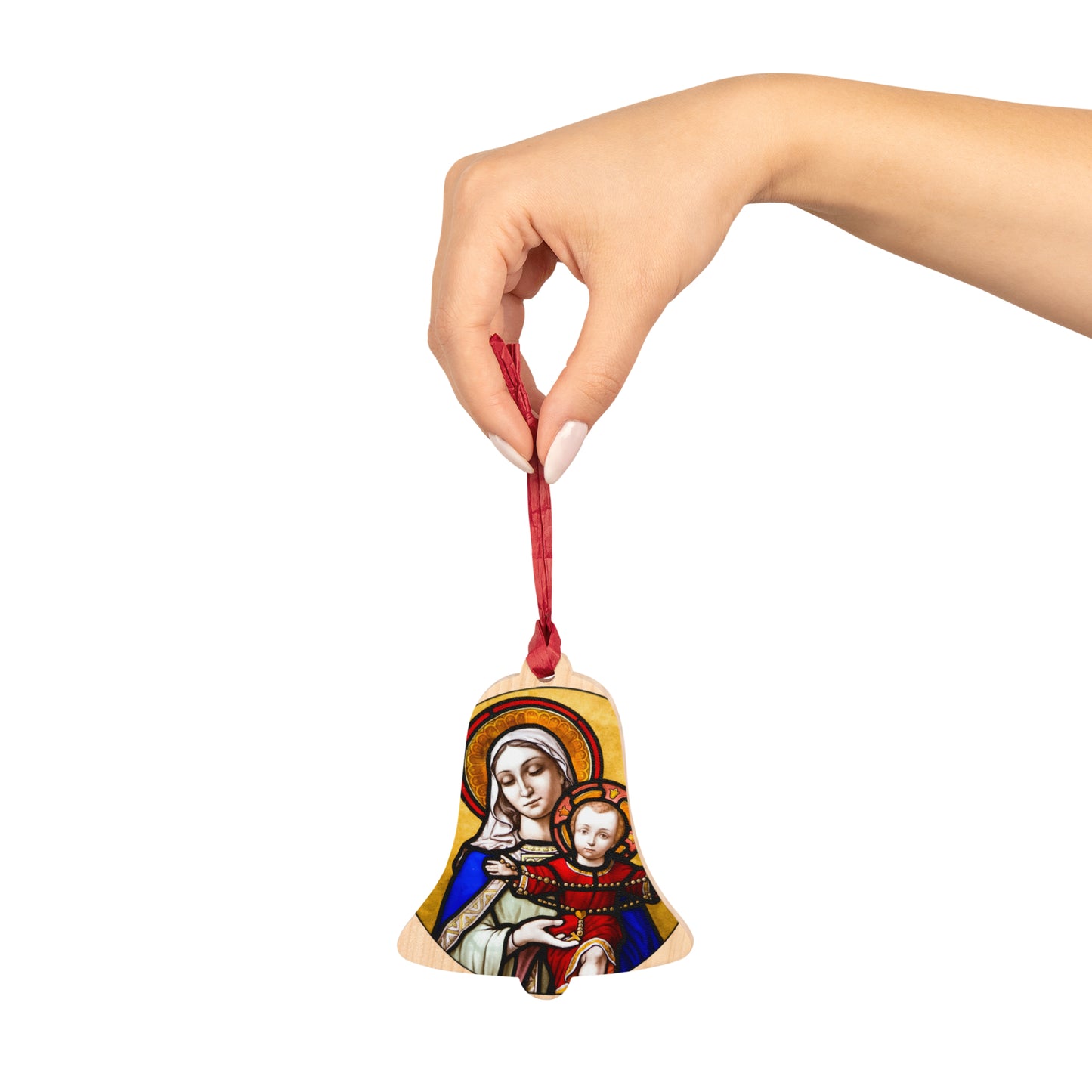 Holy Mother and Divine Child - Wooden #Christmas #Ornaments