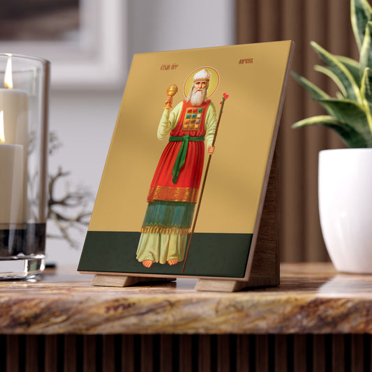 Saint Aaron the Prophet – Sacred Art Ceramic Icon Tile (6×8 inches)