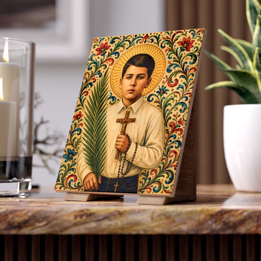 St. José Sánchez del Río Ceramic Devotional Icon Tile (6×8 inches)