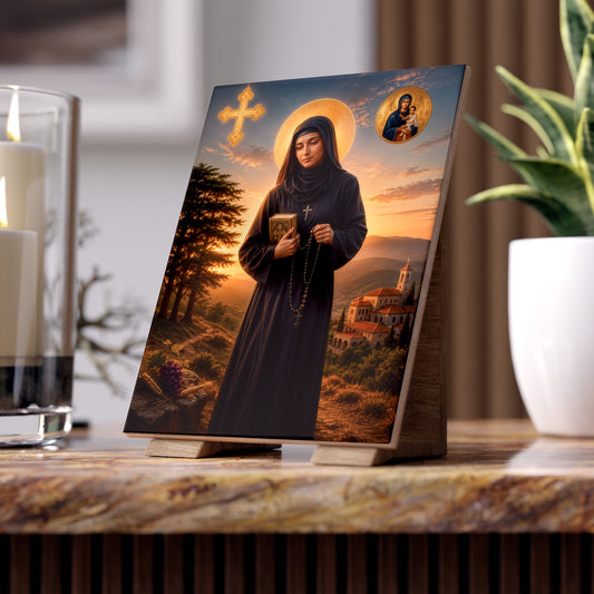 Saint Rafka Ceramic Devotional Tile (6×8 inches)