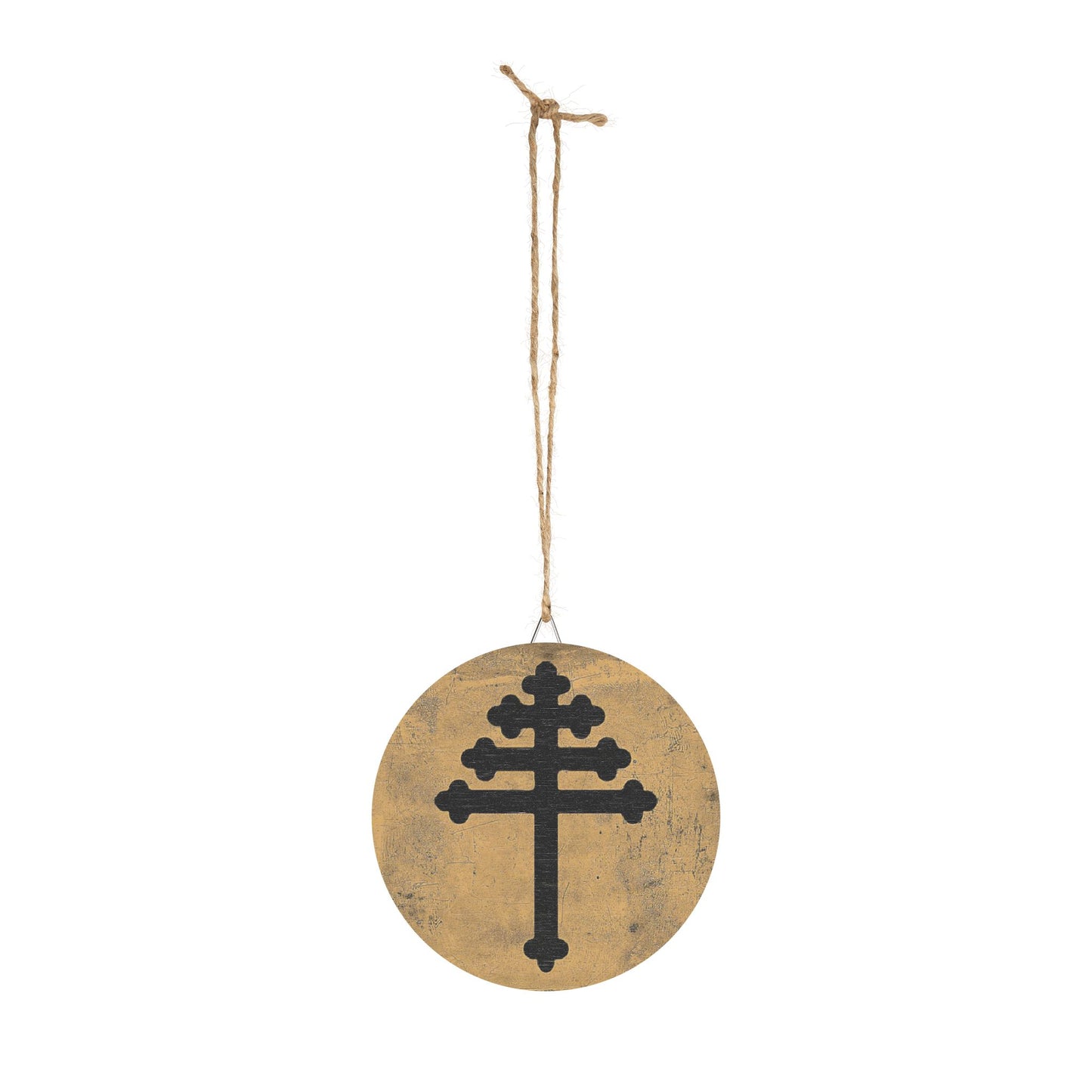 Maronite Cross Emblem Wood Circular Icon