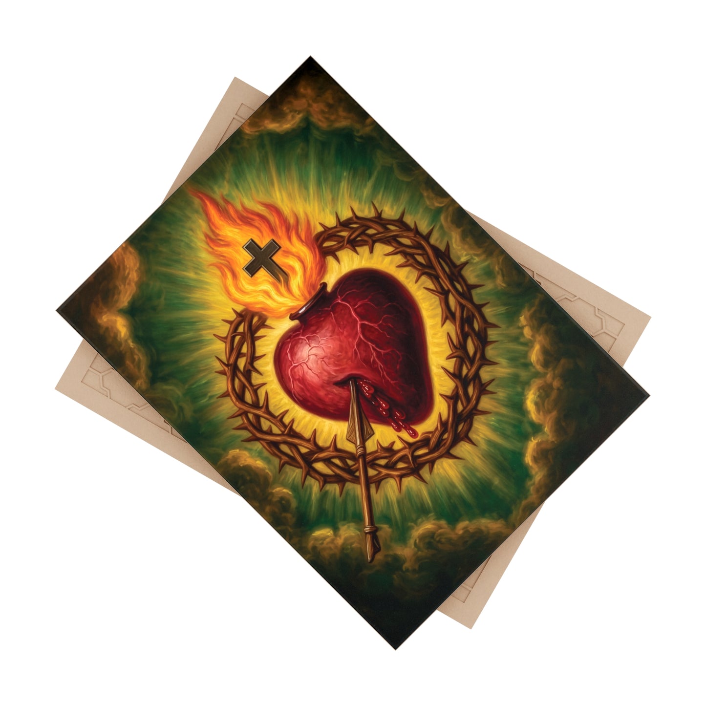 Sacred Heart of Jesus - Traditional Catholic Image on Ceramic Tile (6×8)