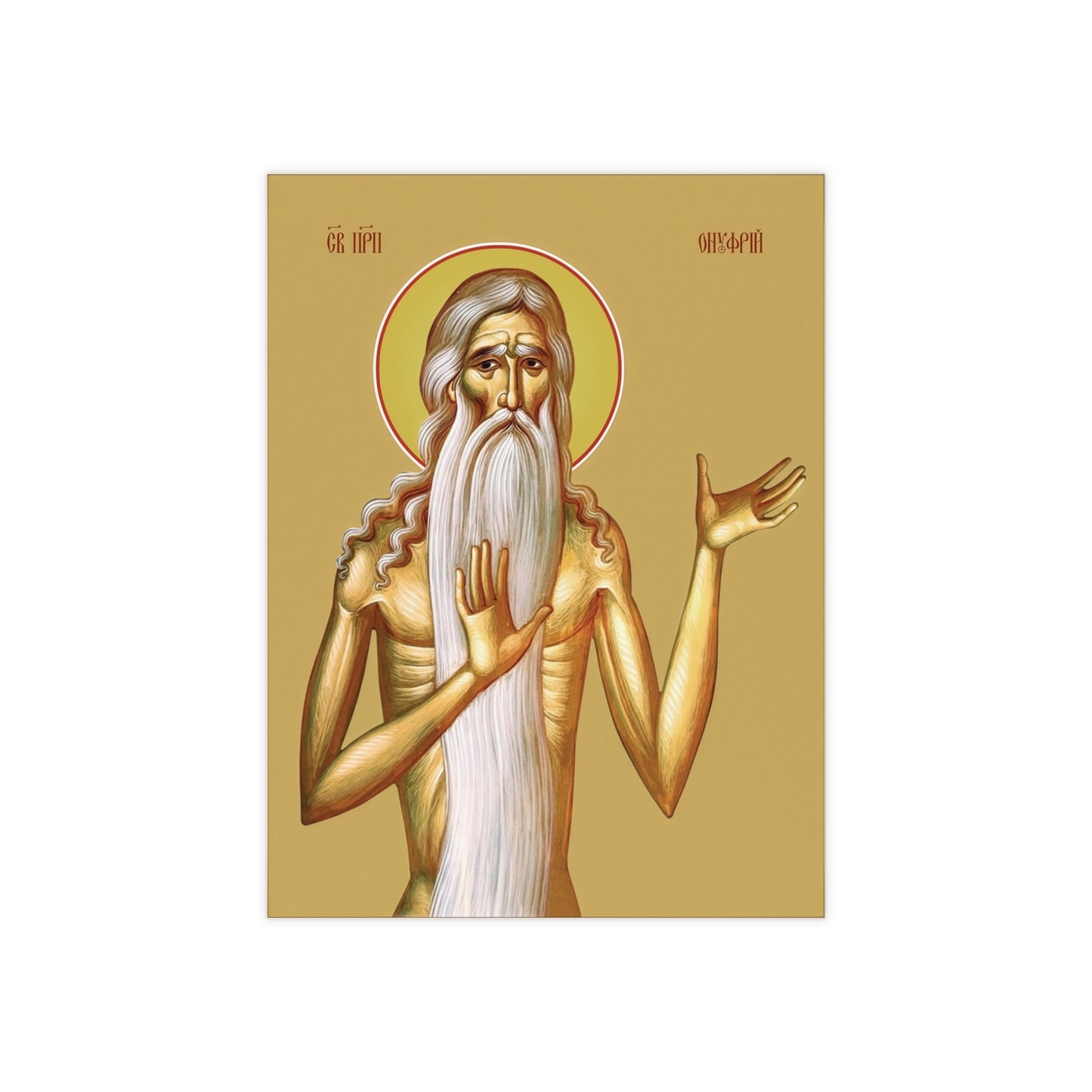 Saint Onuphrius the Great - Devotional Ceramic Icon Tile (6×8 inches)