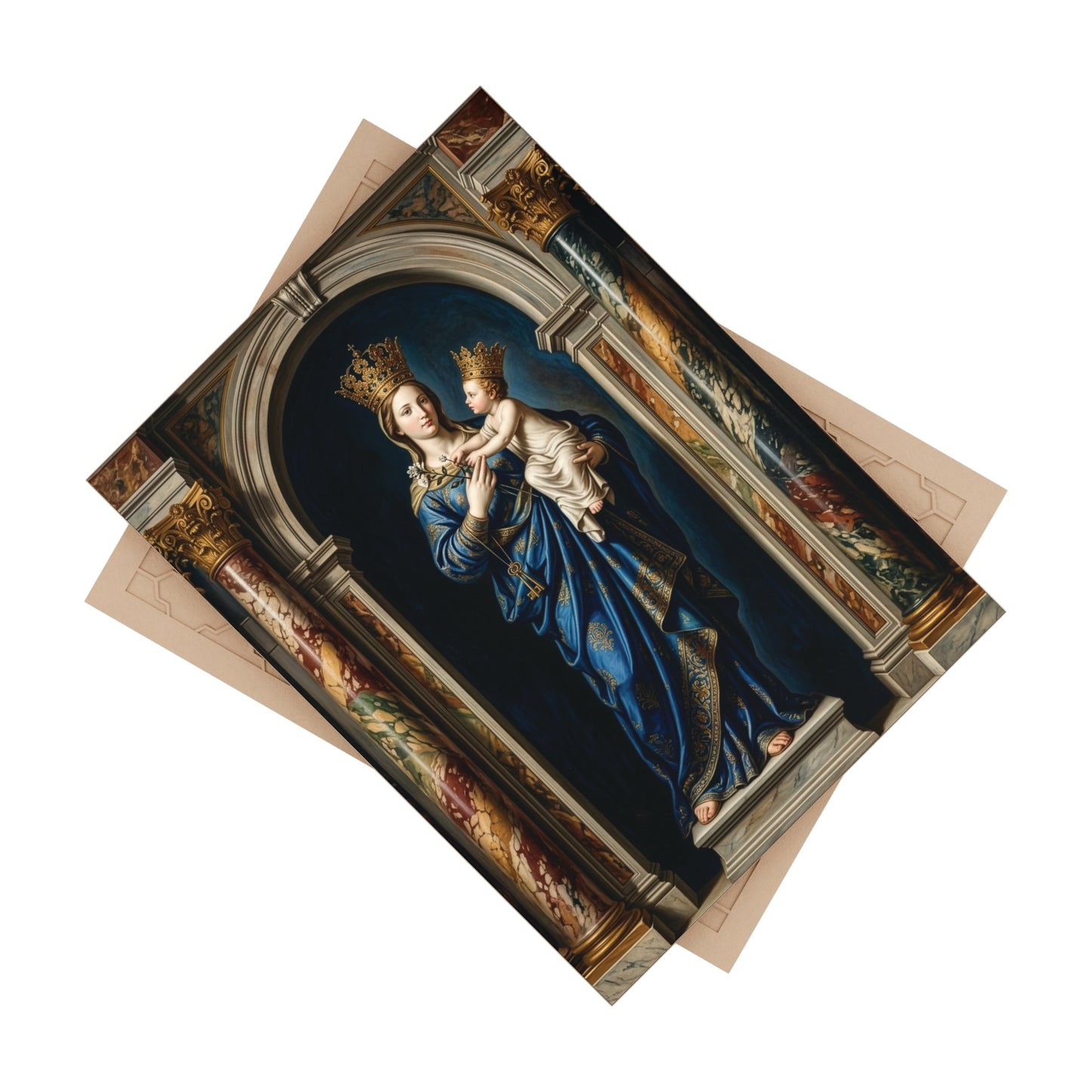Virgin of Trapani Devotional Ceramic Tile (6×8 inches) Italy Tunisia