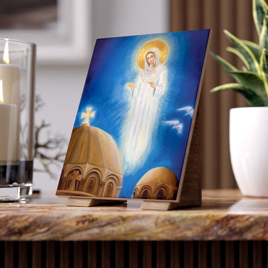 Our Lady of Zeitoun Ceramic Devotional Tile (6×8 inches) Cairo, Egypt