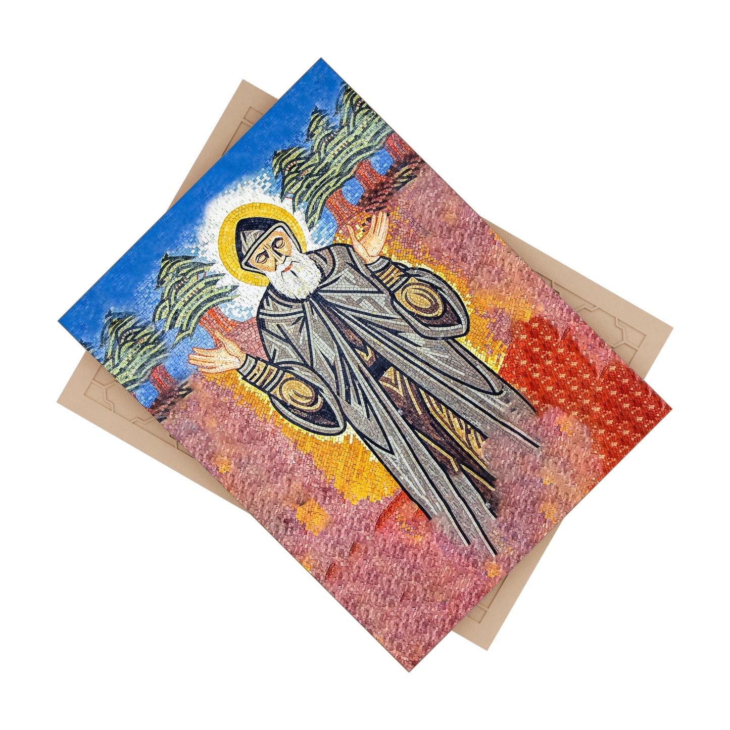 St Charbel, fervent in zeal for divine worship - Ceramic Icon Tile Size 6"x8"