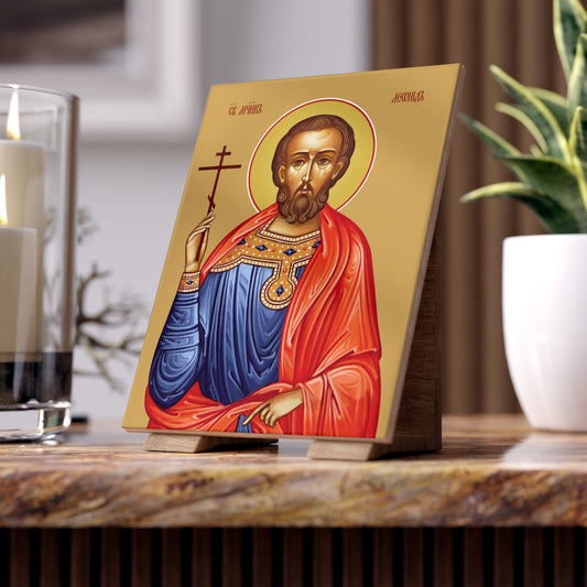 St Leonides of Alexandria, the martyr Ceramic Icon 6"x8"