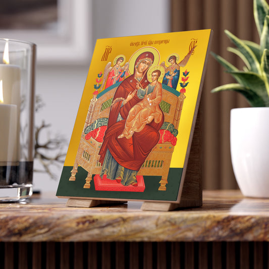 Icon of the Mother of God “Vsesaritsa” (SKU: 1176) Ceramic icon Tile Size 6" × 8"