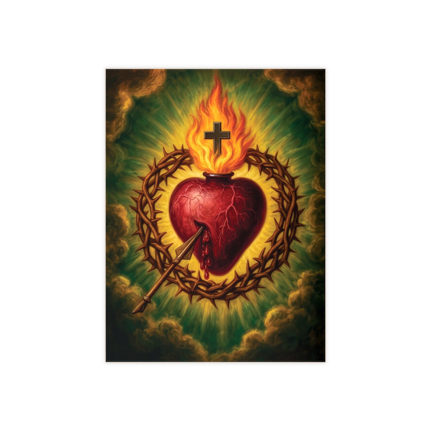 Sacred Heart of Jesus - Traditional Catholic Image on Ceramic Tile (6×8)