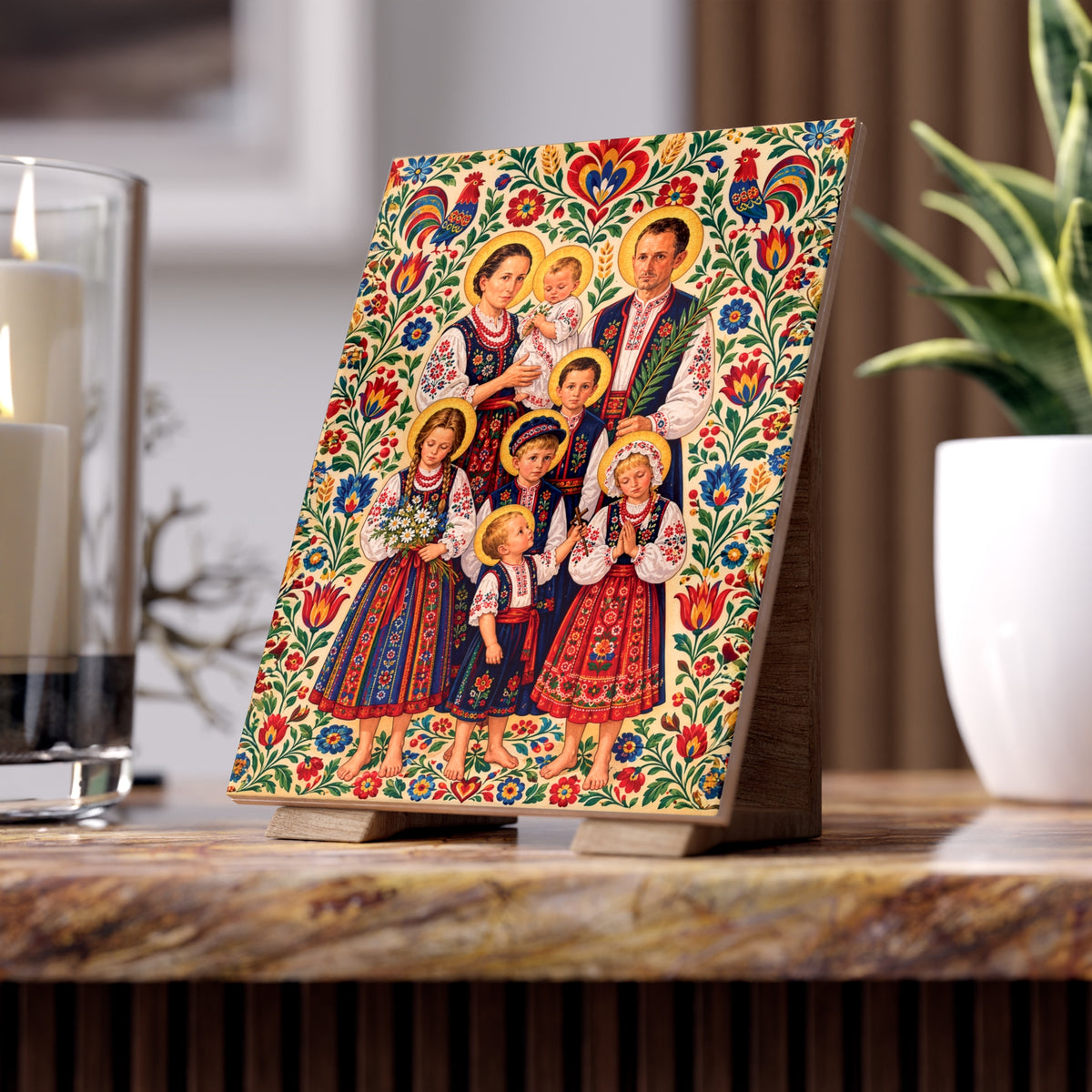 Blessed Ulma Family Ceramic Devotional Tile (6×8 inches)