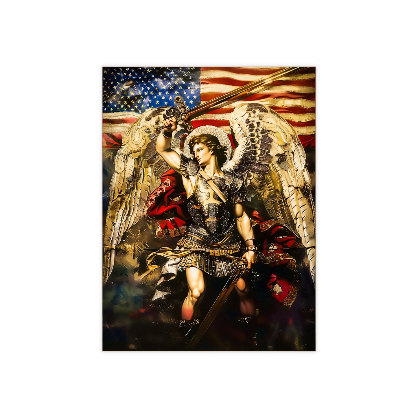 USA Consecration to St. Michael the Archangel Ceramic Icon Tile Size 6" × 8"