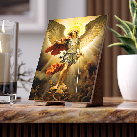 St. Michael the Archangel, Terror of the evil spirits Ceramic Icon Tile Size 6" × 8"