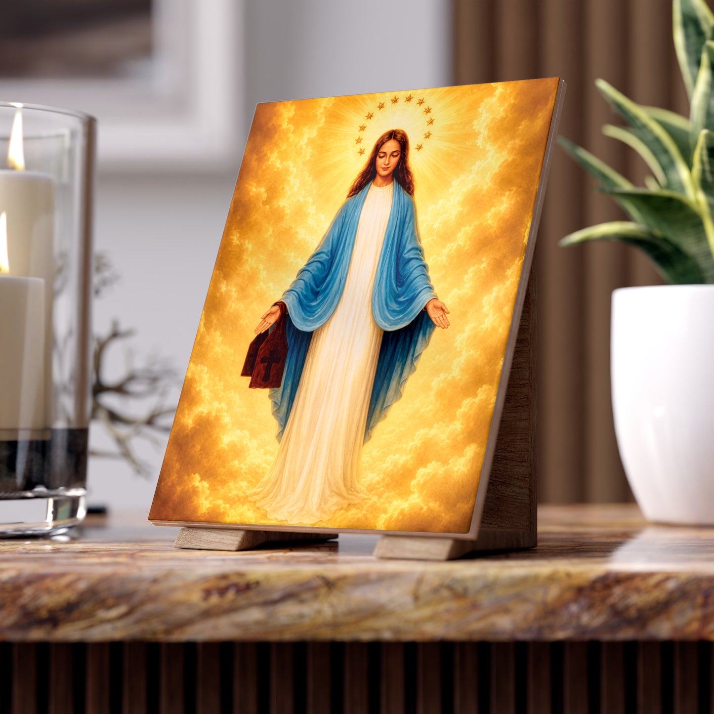 Our Lady of Mount Carmel of Garabandal Ceramic Devotional Tile (6×8 inches) Spain