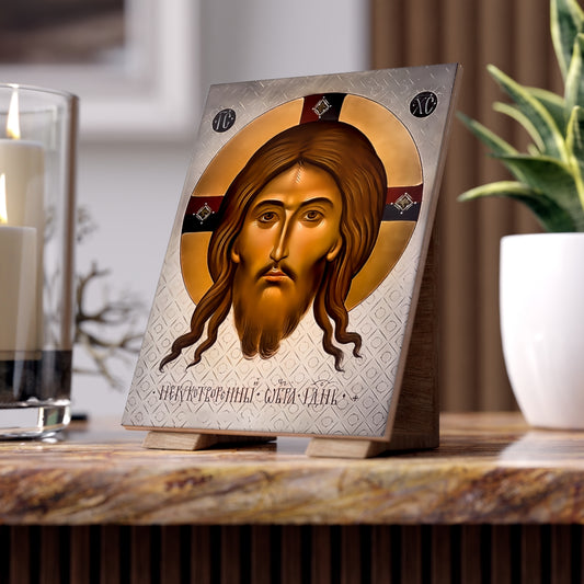 Icons of Christ - Not Made by Hands Ceramic Icon Tile  Size 6" x 8"