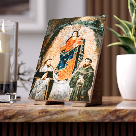Our Lady of Las Lajas Ceramic Icon Tile Size 6" × 8"