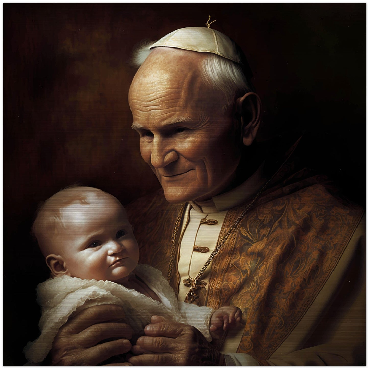 A Prayer for Life by John Paul II ✠ Brushed Aluminum Icon