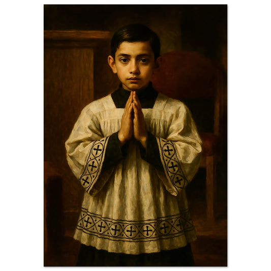 Pearl Print - Prayerful Altar Server in Baroque Style Prints