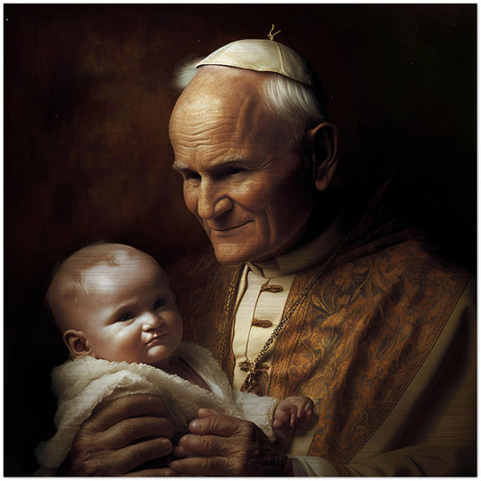 A Prayer for Life by John Paul II ✠ Brushed Aluminum Icon
