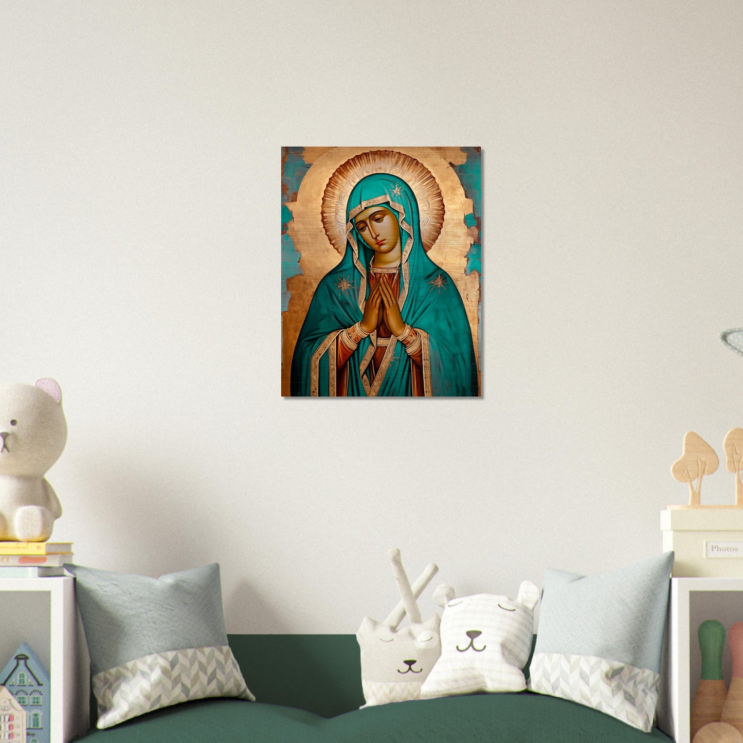 Our Lady of Guadalupe Easternized Theotokos Icon Brushed Aluminum наша леди Гваделупская (Gvadelupskaya)