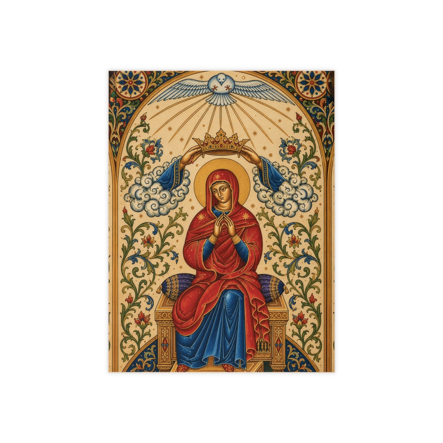 Coronation of the Blessed Virgin Mary – Sacred Ceramic Devotional Icon Tile (6×8 inches)