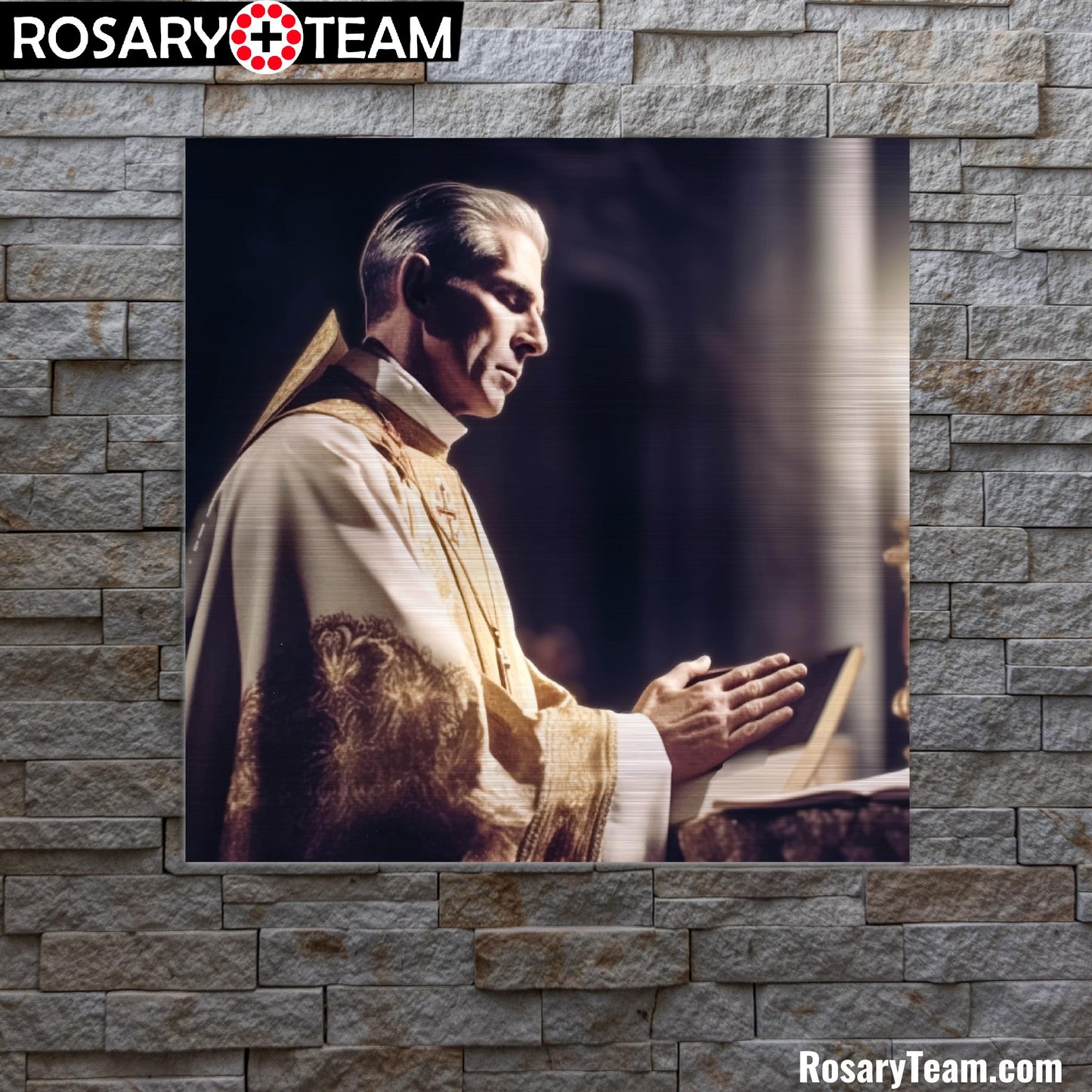 Venerable Servant of God Fulton J. Sheen Brushed Aluminum Icon