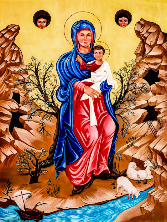 Pearl Print - Holy Mountain of Lebanon Our Lady of Elige Icon -