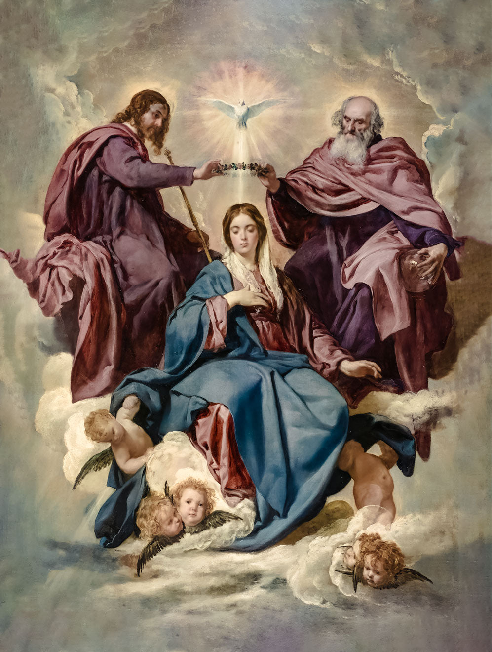 Pearl Print - Mary, Queen of Apostles Icon by Diego Velazquez