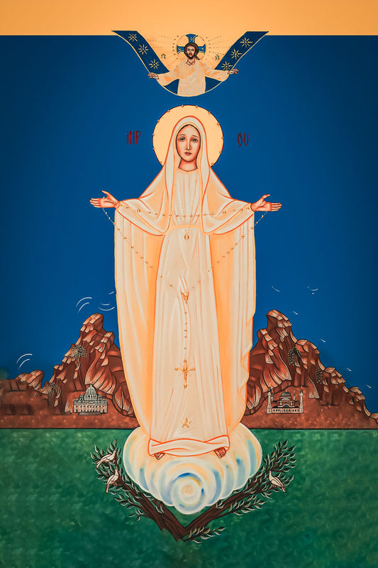 Our Lady of Fátima Brushed Aluminum Icon