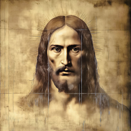 Pearl Print - Face of Jesus' unveiled using Shroud of Turin - Icon