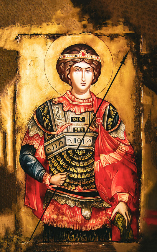 Pearl Print - Saint George Martyr Icon - Patron Saint of Scouting Troops