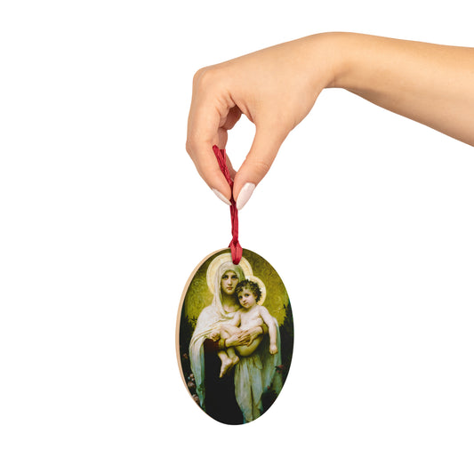 The Madonna of the Roses - William-Adolphe Bouguereau - Wooden #Christmas #Ornaments