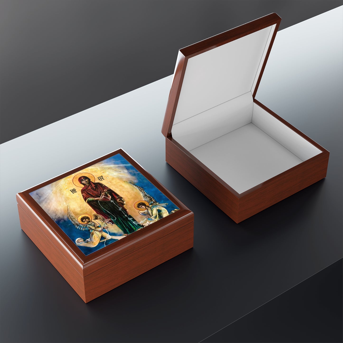 Theotokos - Our Lady Untier of Knots - #ReliquaryBox #JewelryBox