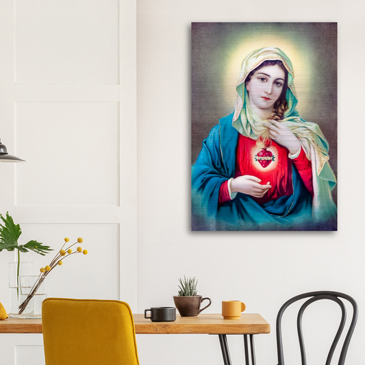 The Immaculate Heart of Mary ✠ Brushed #Aluminum #MetallicIcon #AluminumPrint
