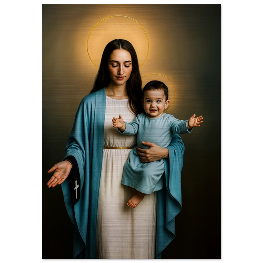 Pearl Print - Our Lady of Garabandal, Spain and 'Salty' (lovely) Baby Jesus Icon