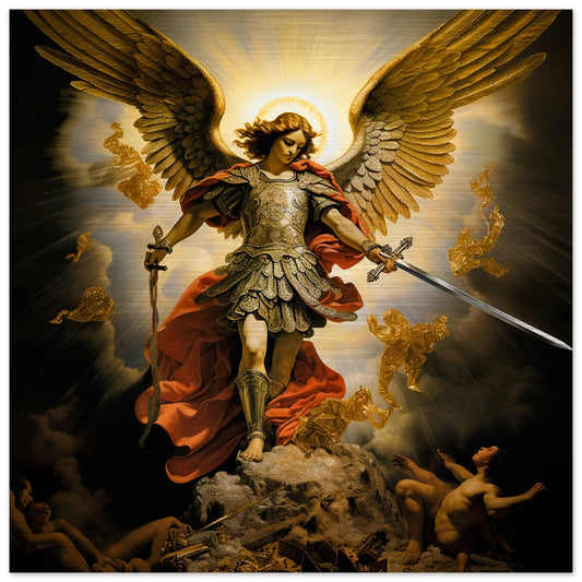 St. Michael the Archangel, Terror of the evil spirits icon Brushed Aluminum Print