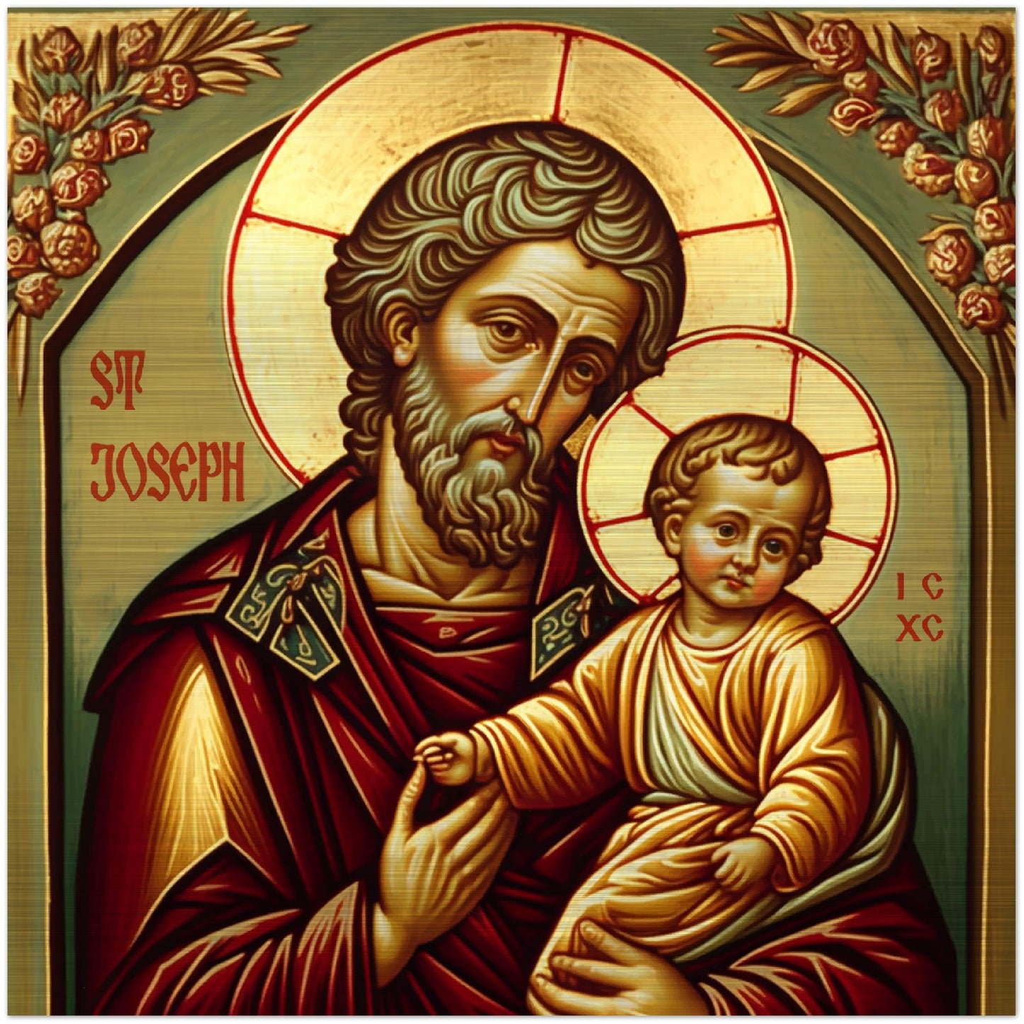 Prayer to St Joseph ✠ Brushed Aluminum Icon