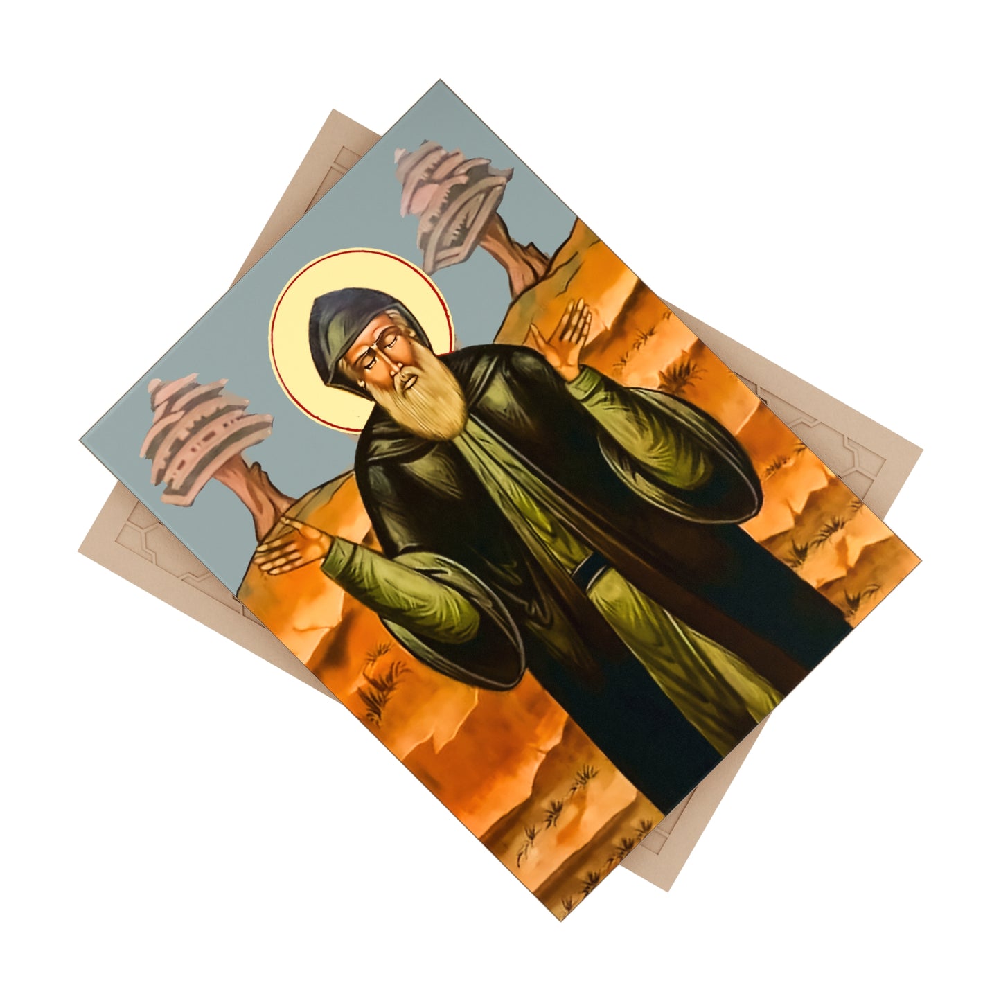 St Charbel, thirsting for the salvation of soulsCeramic Icon Tile Size 6"x8"