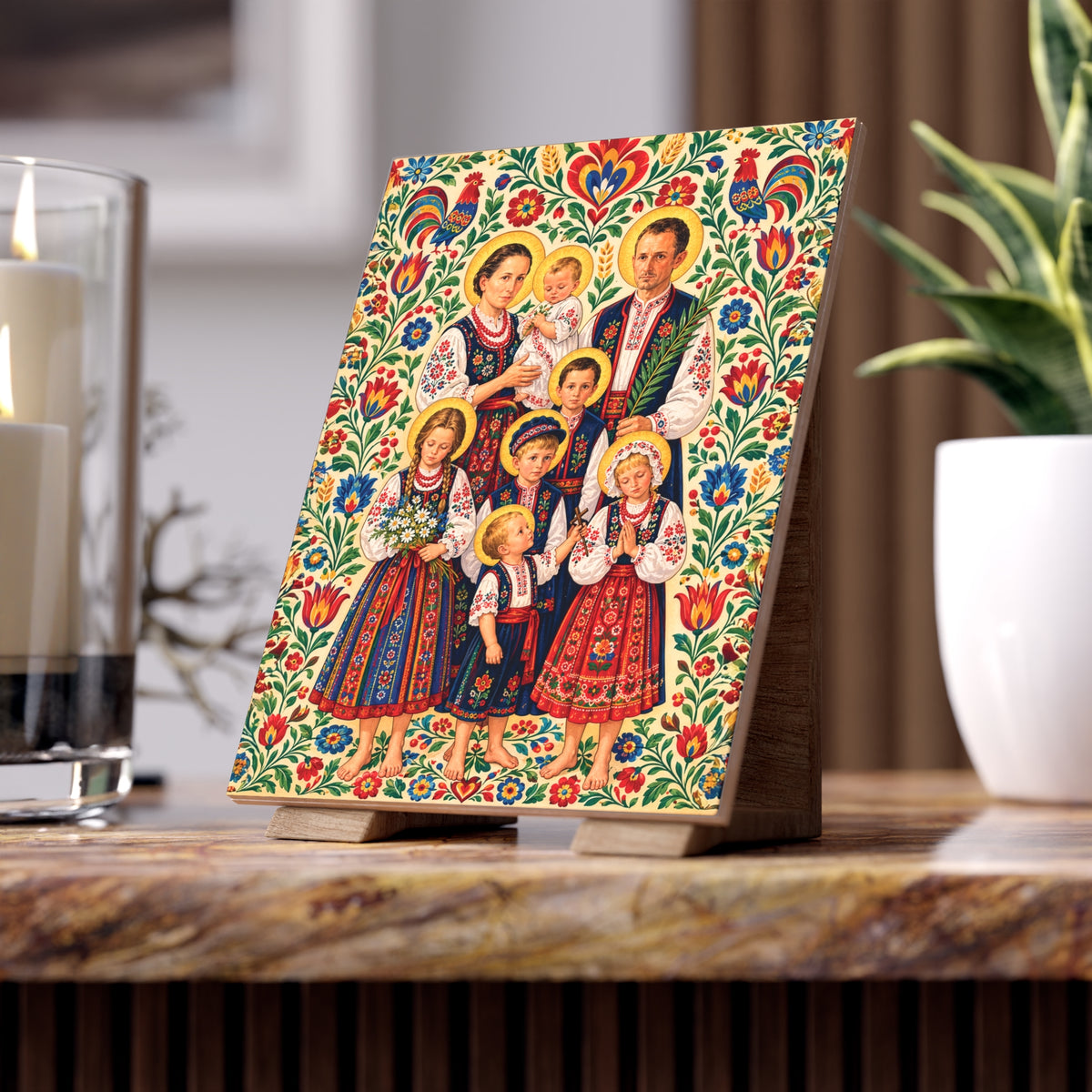 Blessed Ulma Family Ceramic Devotional Tile (6×8 inches)