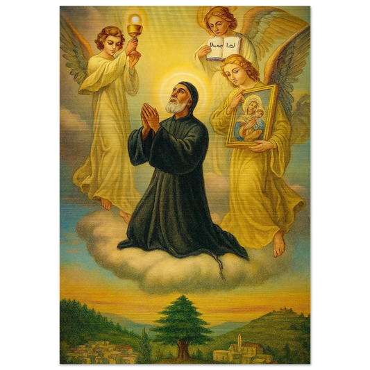 Pearl Print - Heavenly Vision of Saint Charbel – Dibond