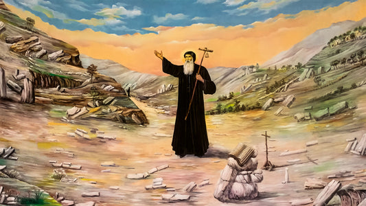 Saint Maron, the hermit Wood Plaque Icon