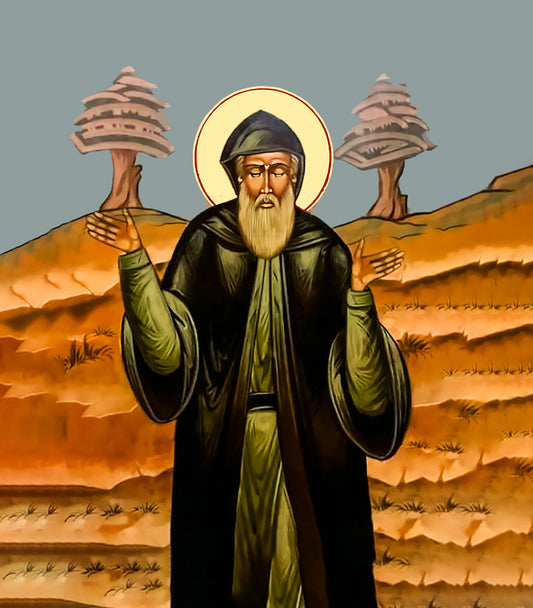 St Charbel, thirsting for the salvation of souls Wood Icons