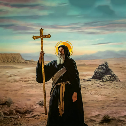 Saint Maron, The Spiritual Father of the Maronites - Icon Brushed Aluminum