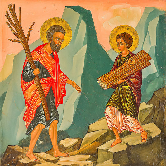 Pearl Print - God asked Patriarch Abraham to sacrifice Isaac Icon