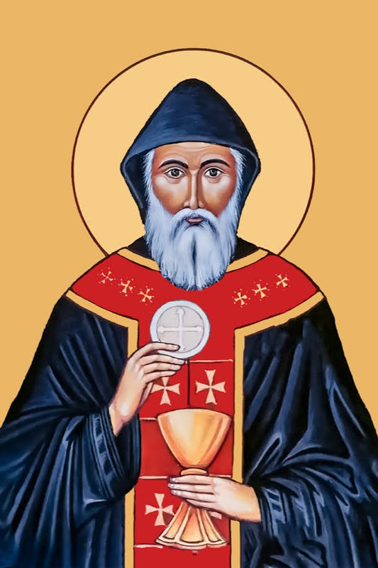 St Charbel, lover and assiduous imitator of the Redeemer Wood Icon Plaque