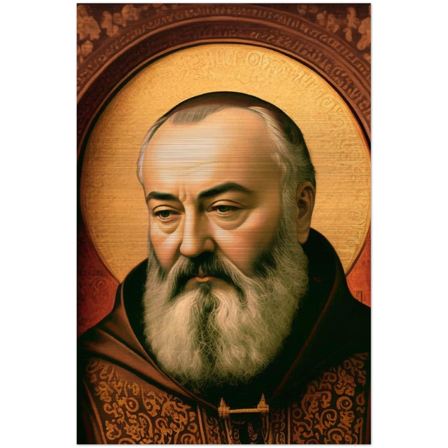 St. Padre Pio of Pietrelcina ✠ Brushed Aluminum Icon