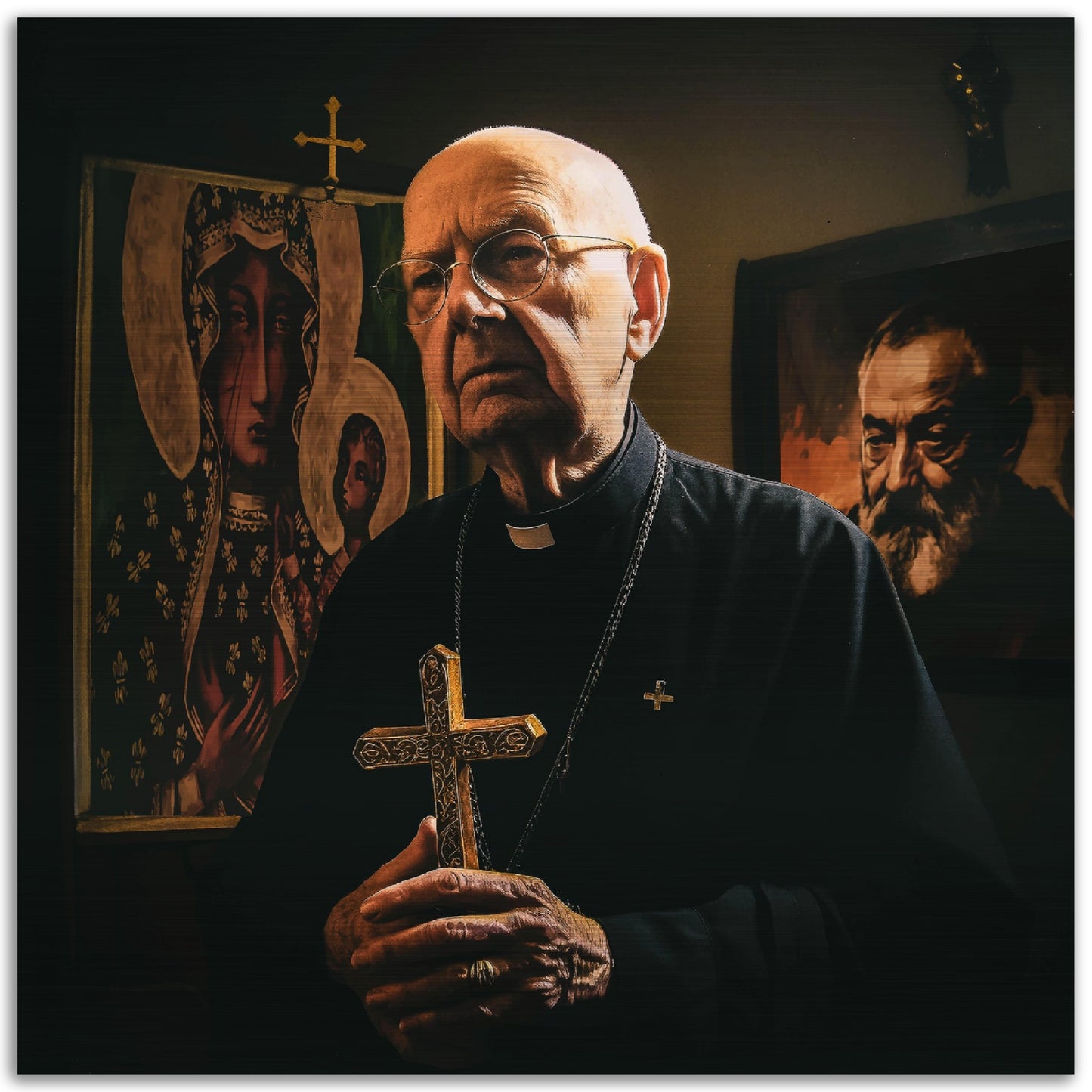 Father Gabriele Amorth - Brushed Aluminum Print