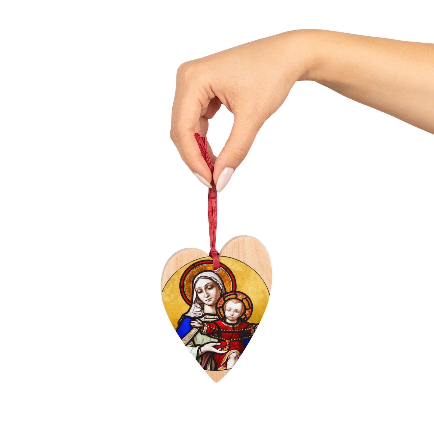 Holy Mother and Divine Child - Wooden #Christmas #Ornaments