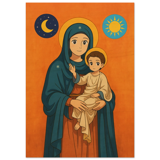 Pearl Print - Our Lady of Elige Maronite Icon –for Kids Bedroom or Classroom