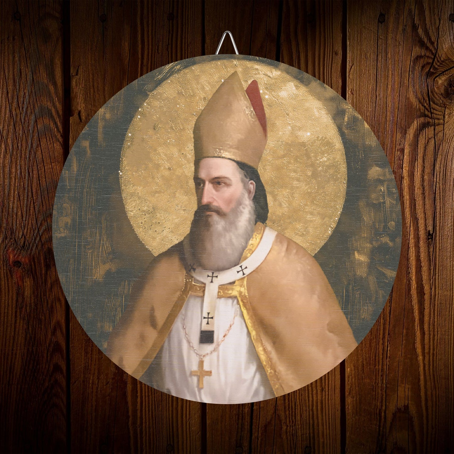 Blessed Estephan El Douaihy Maronite Patriarch Wood Circular Icon